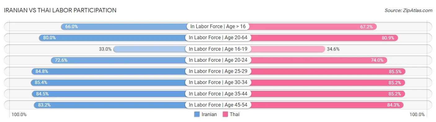 Iranian vs Thai Labor Participation