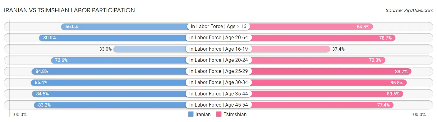 Iranian vs Tsimshian Labor Participation