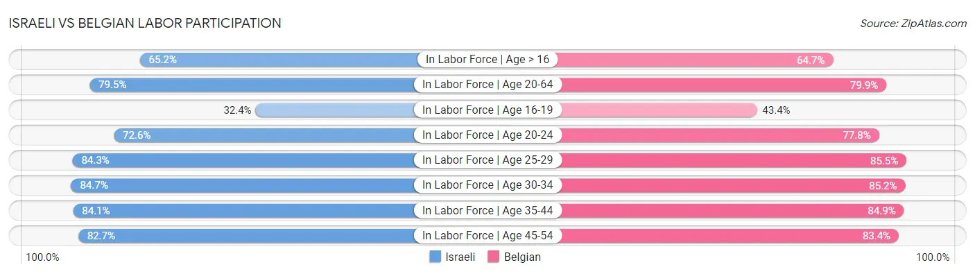 Israeli vs Belgian Labor Participation