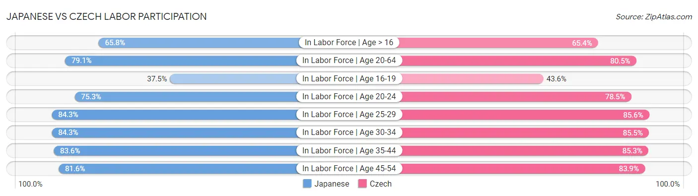 Japanese vs Czech Labor Participation