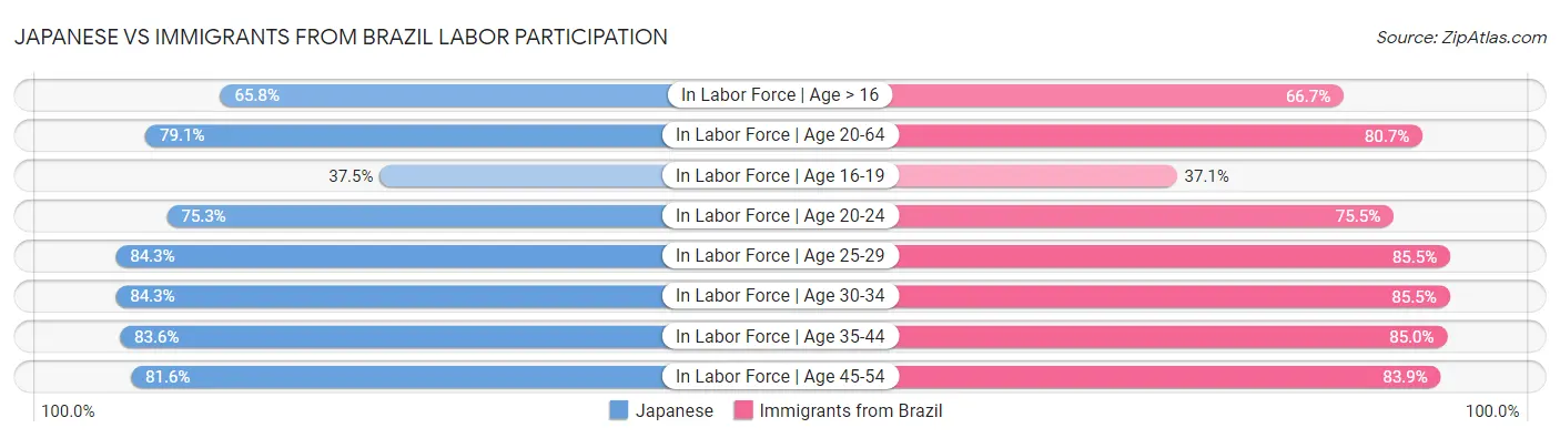 Japanese vs Immigrants from Brazil Labor Participation