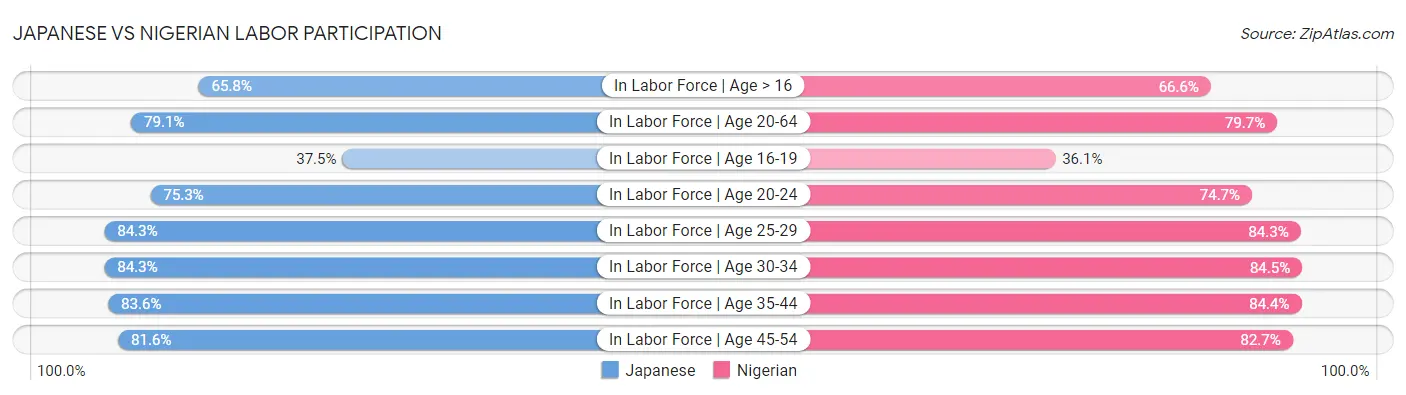 Japanese vs Nigerian Labor Participation