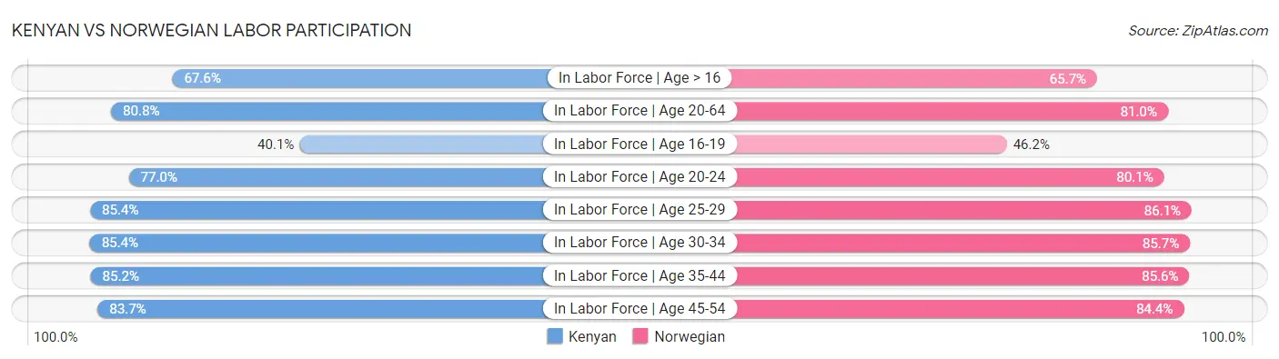 Kenyan vs Norwegian Labor Participation