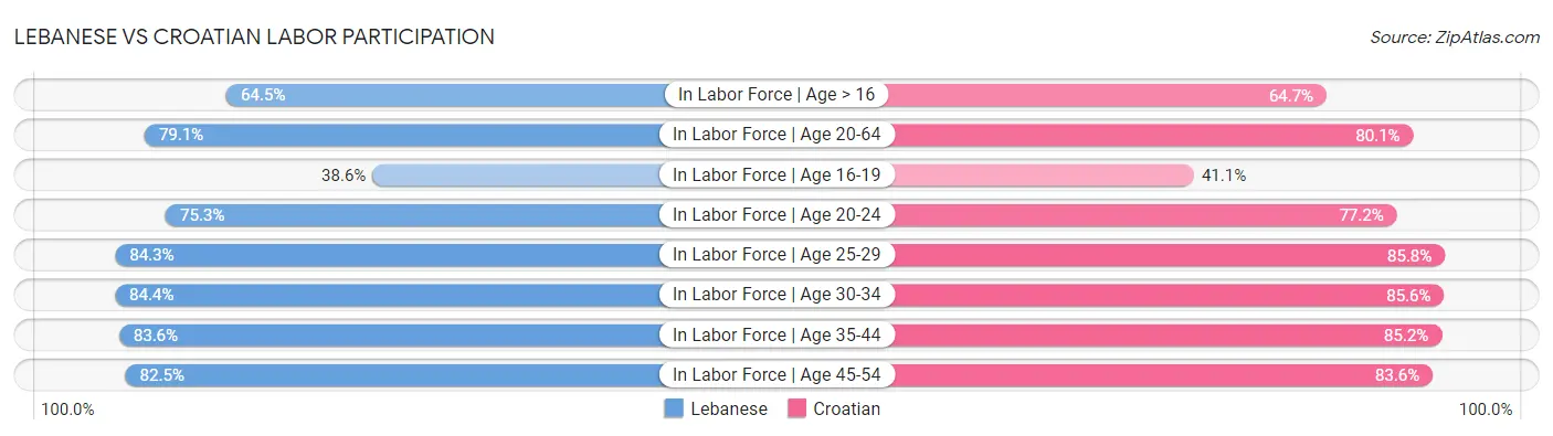 Lebanese vs Croatian Labor Participation