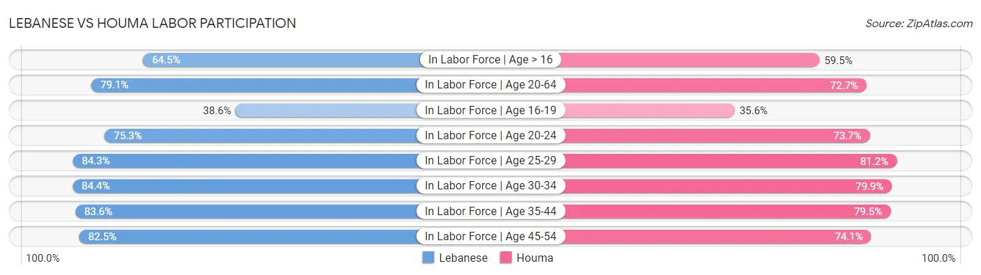 Lebanese vs Houma Labor Participation