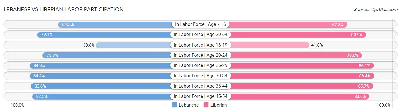 Lebanese vs Liberian Labor Participation