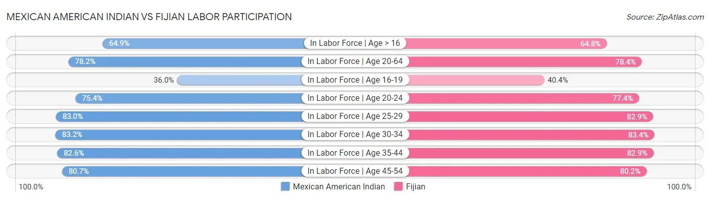 Mexican American Indian vs Fijian Labor Participation
