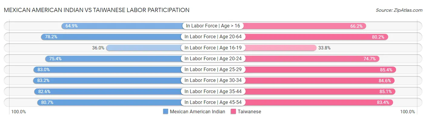 Mexican American Indian vs Taiwanese Labor Participation