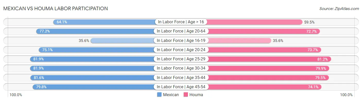 Mexican vs Houma Labor Participation