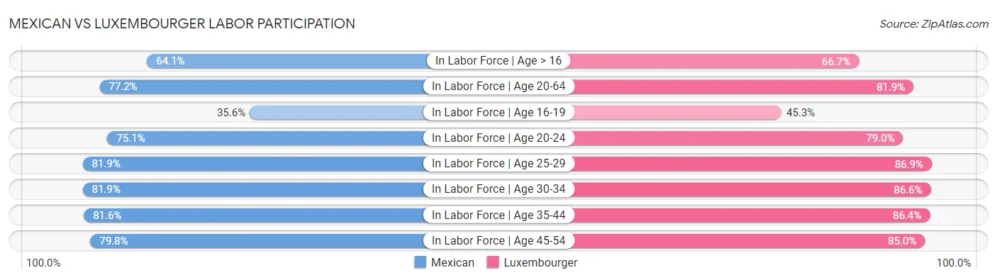 Mexican vs Luxembourger Labor Participation