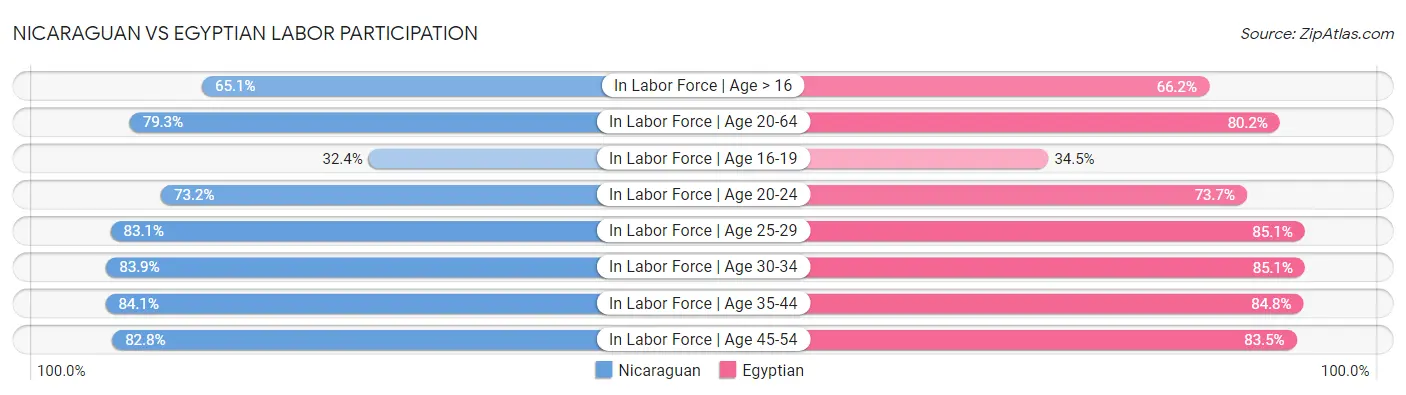 Nicaraguan vs Egyptian Labor Participation