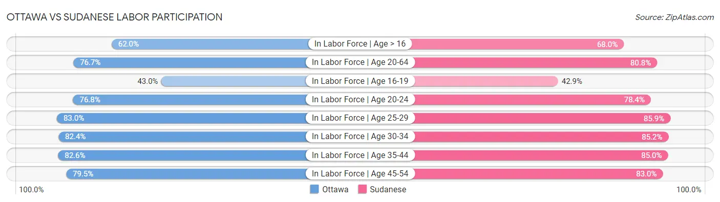 Ottawa vs Sudanese Labor Participation