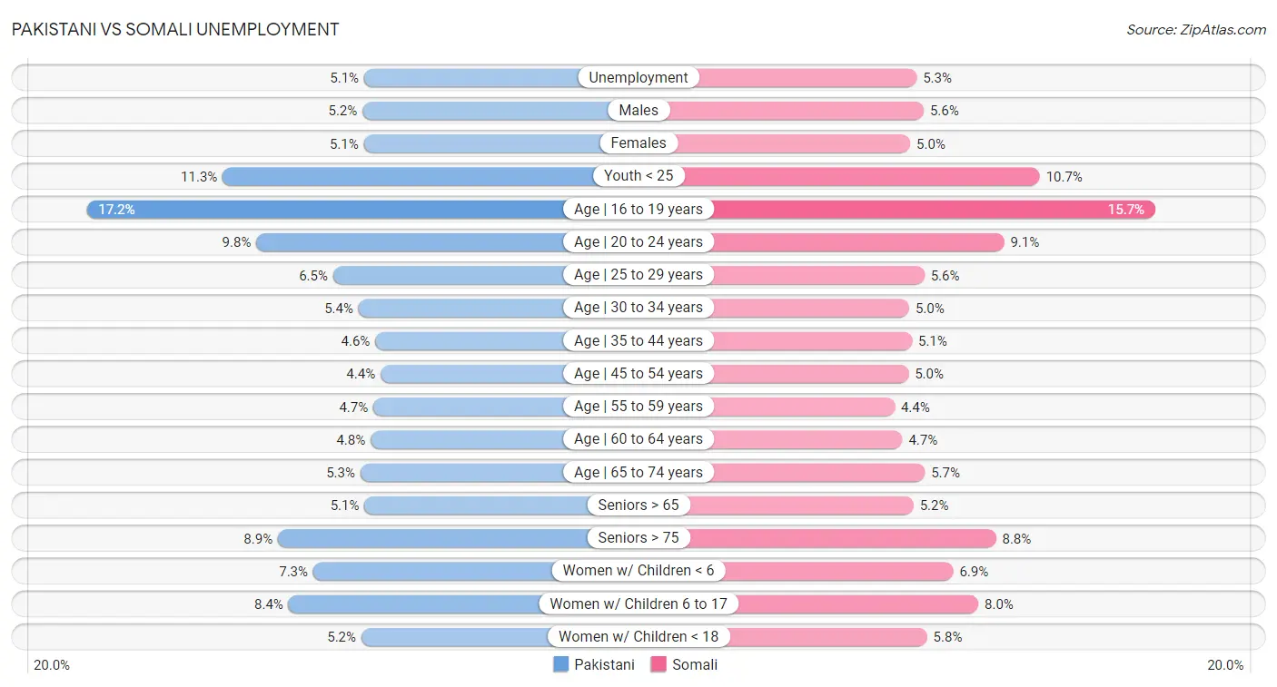 Pakistani vs Somali Unemployment