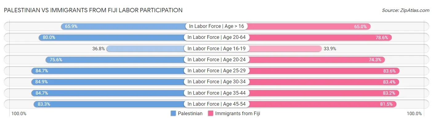 Palestinian vs Immigrants from Fiji Labor Participation