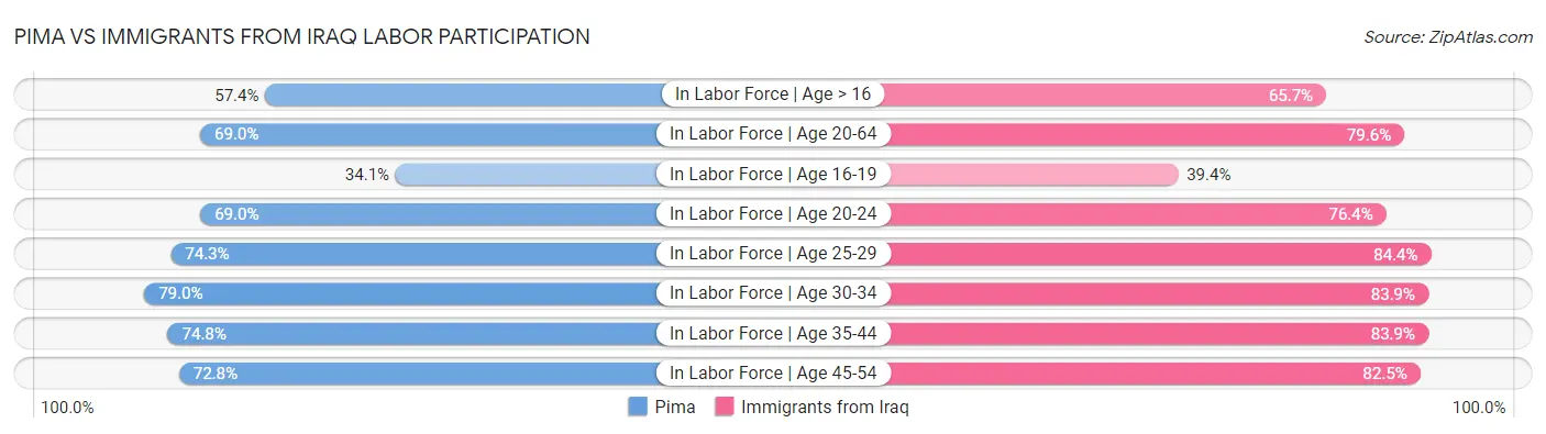 Pima vs Immigrants from Iraq Labor Participation