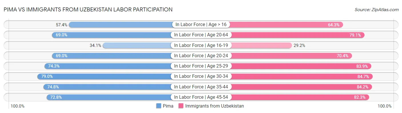 Pima vs Immigrants from Uzbekistan Labor Participation