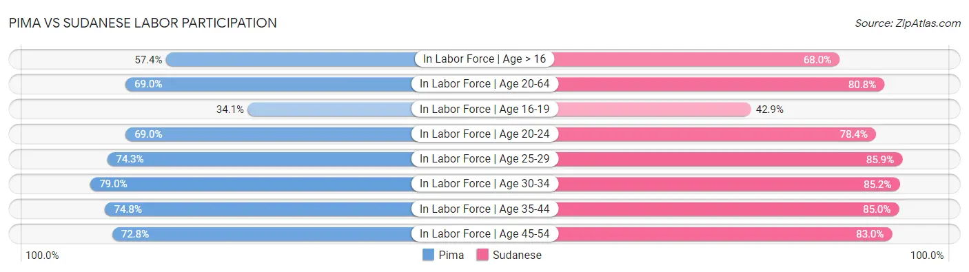 Pima vs Sudanese Labor Participation
