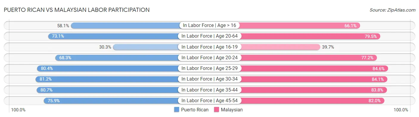 Puerto Rican vs Malaysian Labor Participation