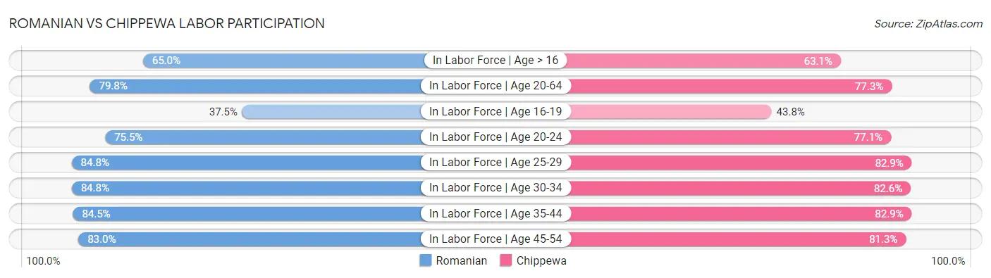 Romanian vs Chippewa Labor Participation