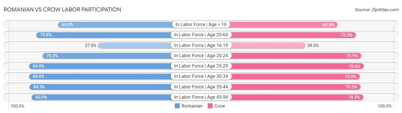 Romanian vs Crow Labor Participation
