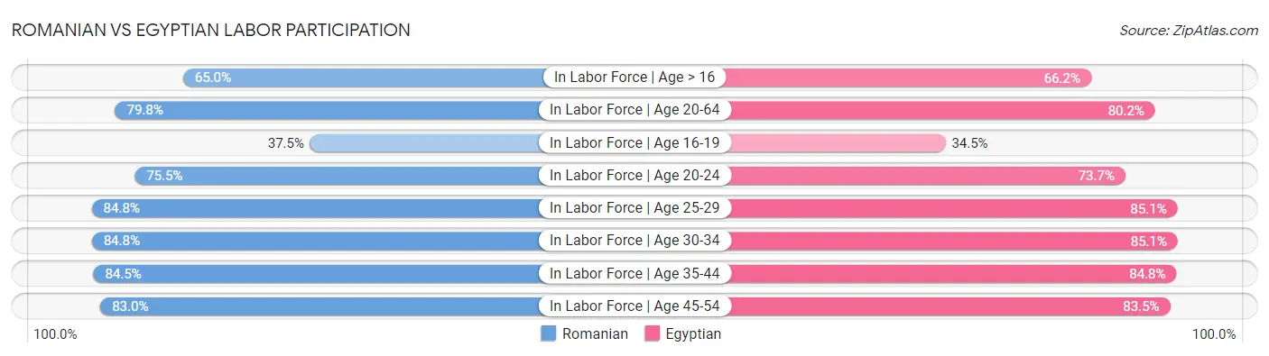 Romanian vs Egyptian Labor Participation