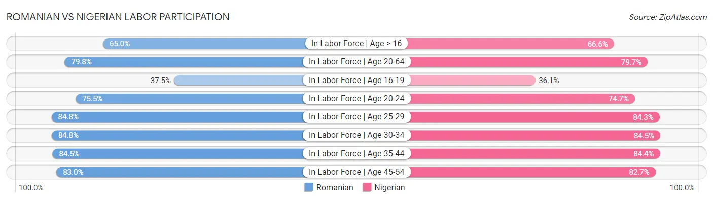 Romanian vs Nigerian Labor Participation