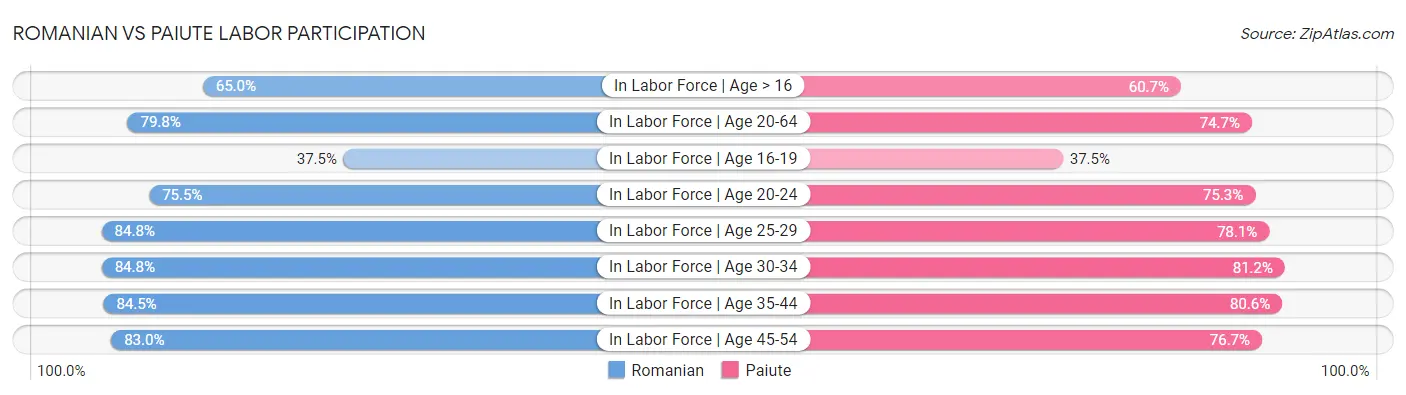 Romanian vs Paiute Labor Participation