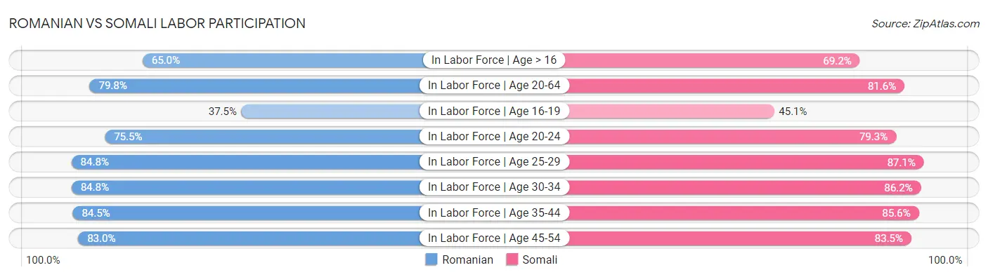 Romanian vs Somali Labor Participation