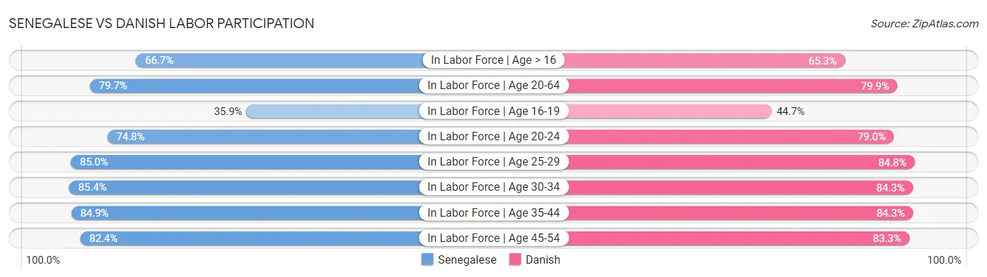Senegalese vs Danish Labor Participation