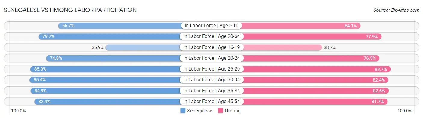 Senegalese vs Hmong Labor Participation