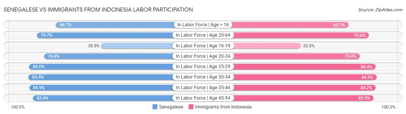 Senegalese vs Immigrants from Indonesia Labor Participation