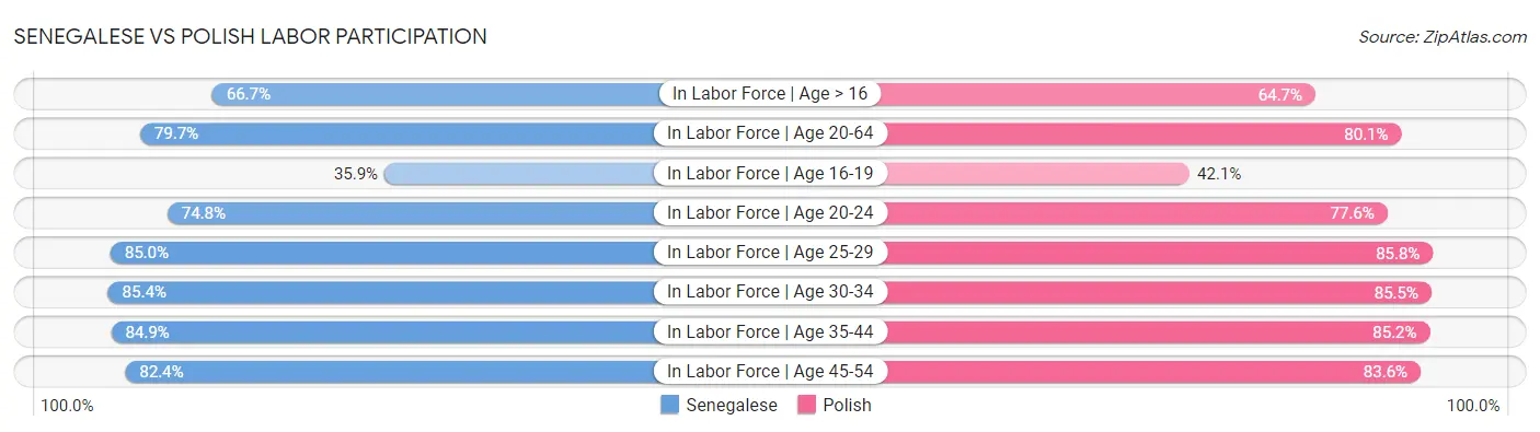 Senegalese vs Polish Labor Participation