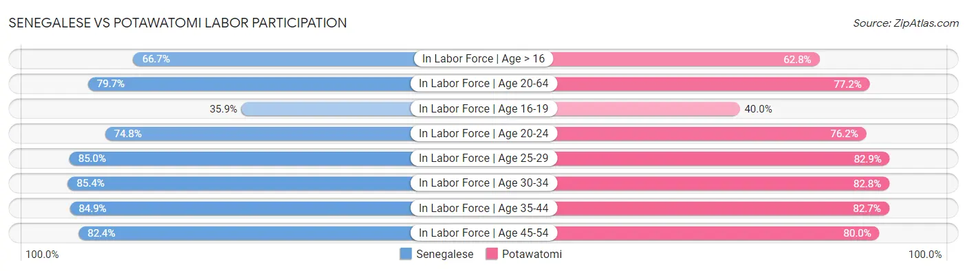 Senegalese vs Potawatomi Labor Participation