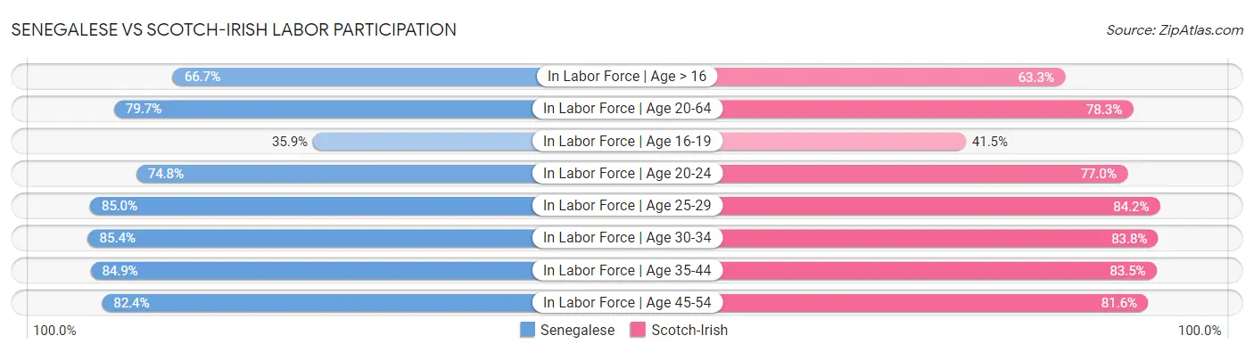 Senegalese vs Scotch-Irish Labor Participation