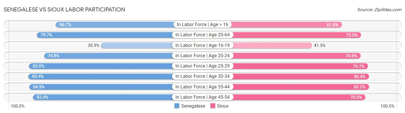 Senegalese vs Sioux Labor Participation