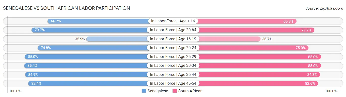 Senegalese vs South African Labor Participation