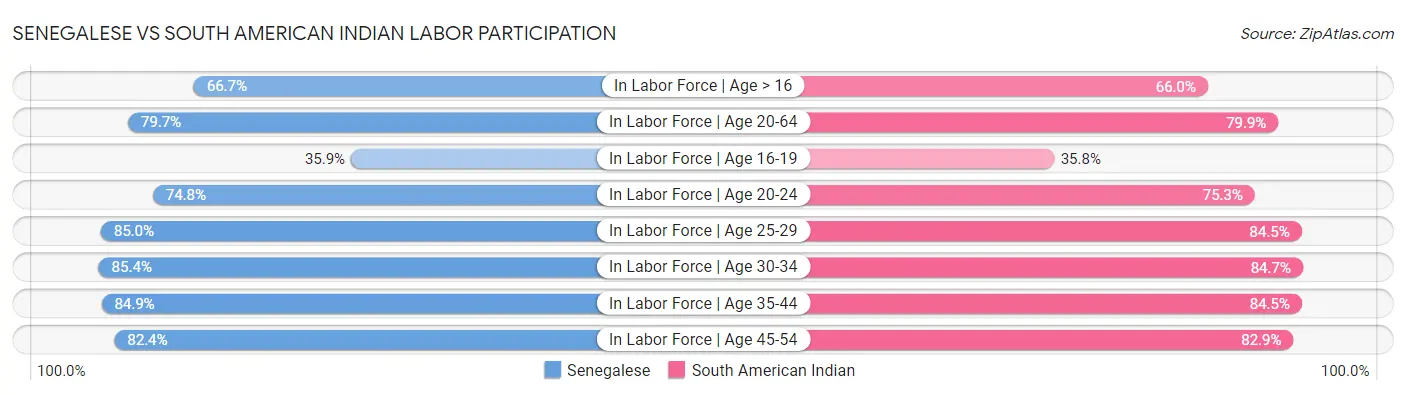 Senegalese vs South American Indian Labor Participation
