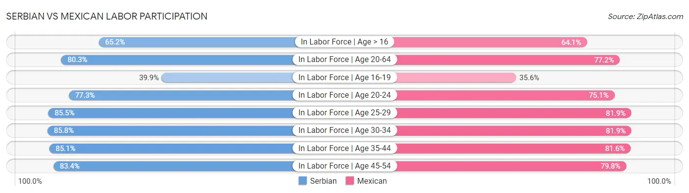 Serbian vs Mexican Labor Participation
