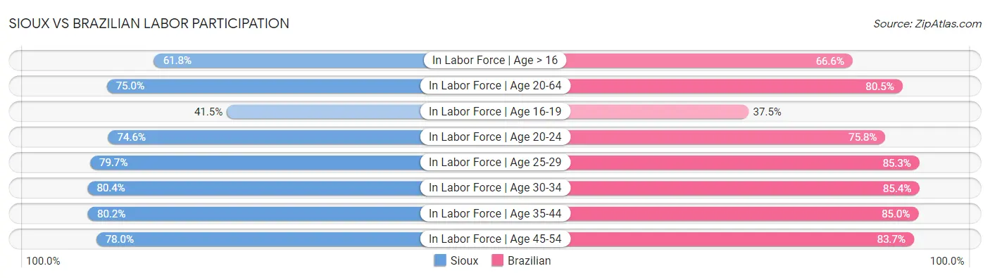 Sioux vs Brazilian Labor Participation