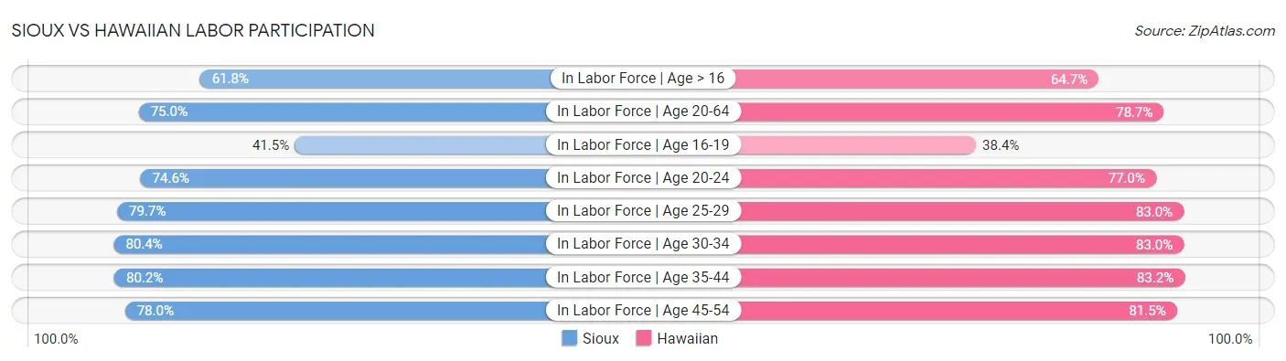 Sioux vs Hawaiian Labor Participation