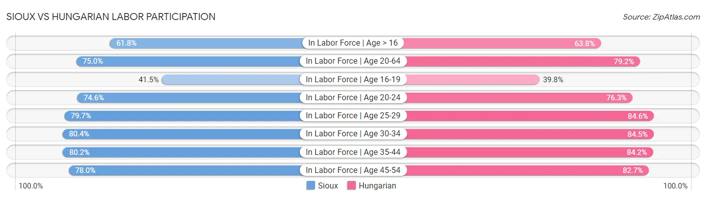 Sioux vs Hungarian Labor Participation