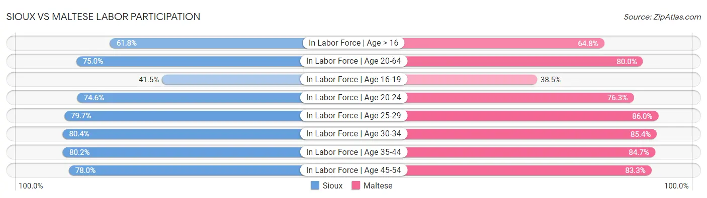 Sioux vs Maltese Labor Participation