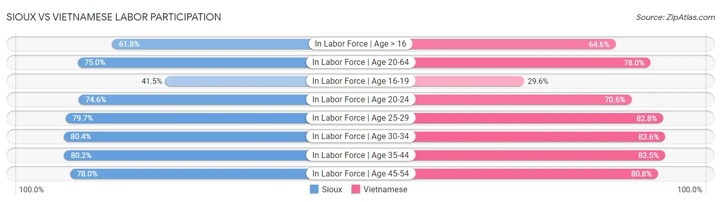 Sioux vs Vietnamese Labor Participation