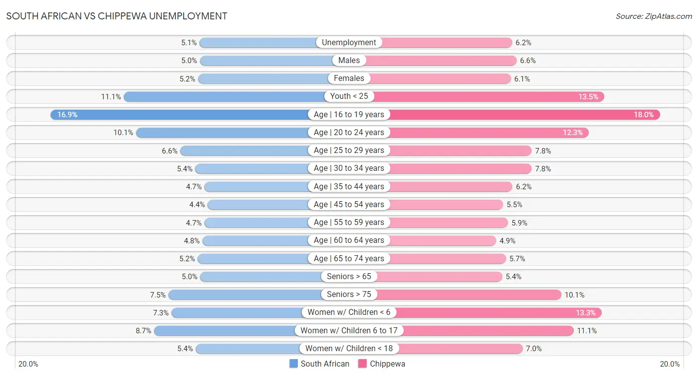 South African vs Chippewa Unemployment