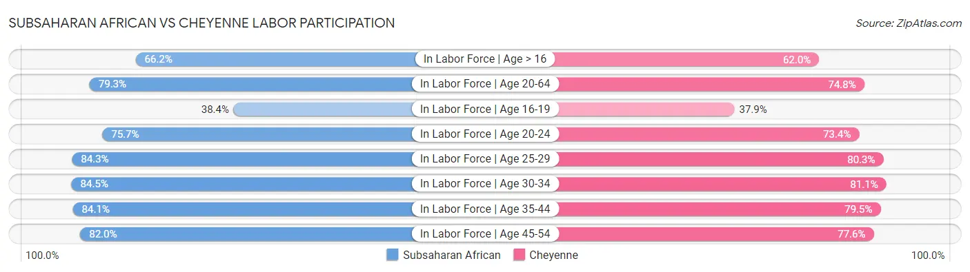 Subsaharan African vs Cheyenne Labor Participation