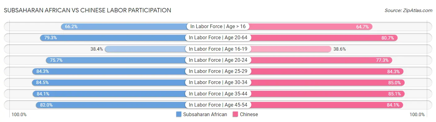 Subsaharan African vs Chinese Labor Participation