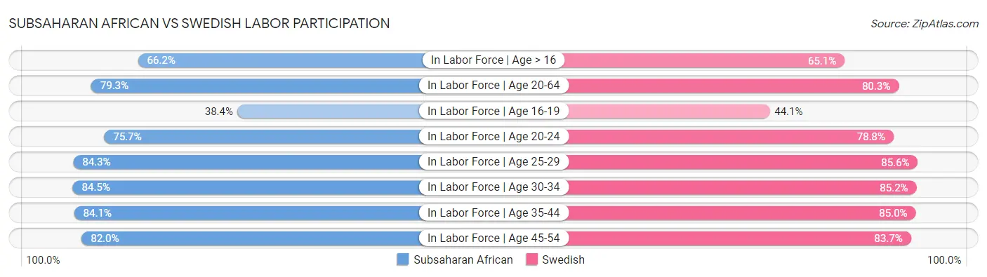 Subsaharan African vs Swedish Labor Participation