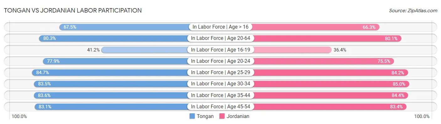 Tongan vs Jordanian Labor Participation