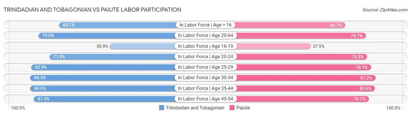 Trinidadian and Tobagonian vs Paiute Labor Participation