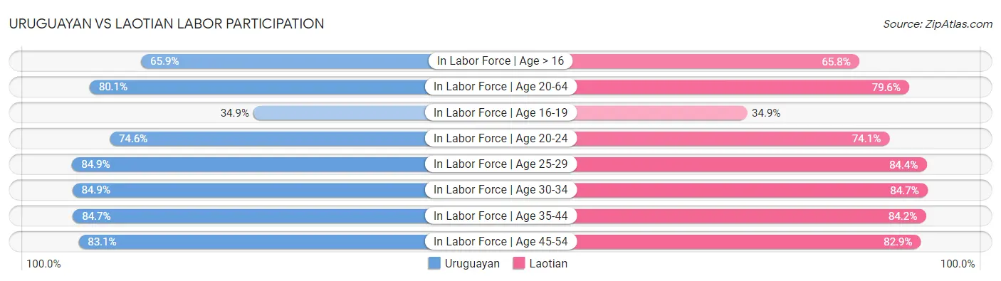 Uruguayan vs Laotian Labor Participation